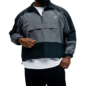 เสื้อแจ็คเก็ตวินด์เบรกเกอร์แบบมีฮู้ด ซิปหน้า ลายบล็อกสีสัน ตัดต่อแบบแพทช์เวิร์ค น้ำหนักเบา เหมาะสำหรับเล่นกีฬา กันน้ำ ระบายอากาศได้ดี รับผลิตแบบ OEM - Product Image 3