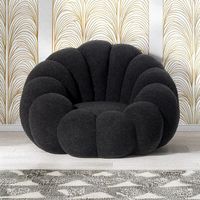 Fauteuil en velours contemporain en forme de citrouille, canapé une place pour salon