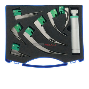 Juego de Laringoscopios Ópticos Miller Macintosh Manuales de Acero Inoxidable Alemán, Instrumentos ORL Quirúrgicos Premium para Manejo de las Vías Respiratorias - Product Image 1