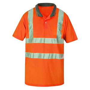 Polo haute visibilité à manches courtes jaune fluorescent, vêtement de travail de sécurité pour les équipes routières, polos haute visibilité pour hommes, directement de l'usine - Product Image 3