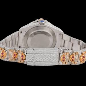 Exclusivo Collar de Calavera con Incrustaciones de Diamantes Moissanite Redondos, Joyería Fina Hecha a Mano para Hombre, Estilo Hip Hop, Aspecto Premium para Cualquier Evento - Product Image 3
