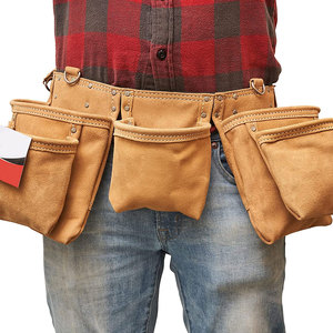 Custom Waterproof Genuine Leather <b>Tool</b> <b>Belt</b> With Multiple Pockets And Hanging Hammers For Professional Use 2026 - Product Image 6