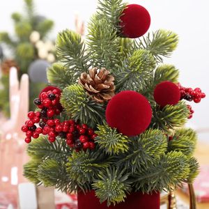 12-Inch Burgundy Velvet <b>Mini</b> <b>Christmas</b> <b>Tree</b> Artificial Tabletop Decorations for Home Parties Ball <b>Tree</b> Ornaments for <b>Christmas</b> - Product Image 3