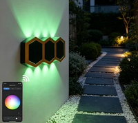 Lampe murale intelligente LED RGBW noire et or, 8W, contrôle par application TUYA, contrôle par téléphone Bluetooth, lampe murale décorative intelligente