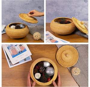 Cesta de Almacenamiento Redonda de Ratán al por Mayor, Organizador Multifuncional, Cesta Multiusos Tejida a Mano para el Hogar, Fabricada por KingCraftViet - Product Image 3