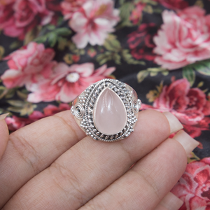 Top Quality Rose <b>Quartz</b> Handmade Silver <b>Ring</b> Vintage Boho Statement <b>Ring</b> Rose Gold Yellow Gold Plated Gemstone Jewelry Gift her - Product Image 6