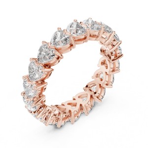 Bague d'éternité de qualité supérieure, taille cœur, avec diamant de laboratoire, en or massif 14 carats, certifiée IGI, pour fiançailles, personnalisable - Product Image 1