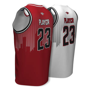 Camiseta de baloncesto sin mangas con logo personalizado, diseño de cuello en V, 23 diseños sublimados, transpirable, 100% poliéster - Product Image 5