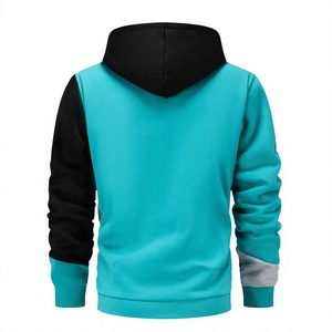 Men's Color Blocking Hooded Sweatshirt Regular Fit Casual Autumn Knitted Polyester Long Sleeve Blue <b>Black</b> Gray 2027 - Product Image 2
