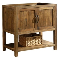 Vanity de bain en bois de teck brun rustique 36 pouces sans marbre-Mobilier moderne fabriqué à la main en bois massif de l'Indonésie