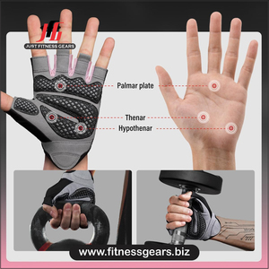 ถุงมือยกน้ำหนักแบบครึ่งนิ้ว สายรัดข้อมือปรับได้ น้ำหนักเบา แห้งเร็ว กีฬาปั่นจักรยาน - Product Image 4