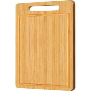 Planche à découper multifonctionnelle pour la cuisine et la préparation des aliments, planche à découper pour la viande, finition naturelle en bois - Product Image 2