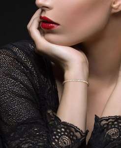 Lab Grown White <b>Sapphire</b> <b>Tennis</b> <b>Bracelet</b> ( 4-1/4 ct. t.w.) in Sterling Silver (Also Available in 18k Gold Plated over Sterling S - Product Image 6