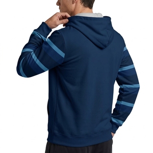 Sudadera con Capucha para Hombre, Casual, con Mangas a Rayas, Forro Polar Cálido, con Logotipo Personalizado, Gruesa, para Deportes al Aire Libre en Invierno - Product Image 3