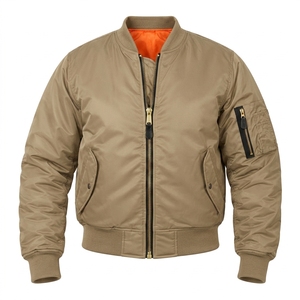 Men's Bomber <b>Jacket</b> Greek Wear Sorority Products Lightweight Full Zip Ribbed Cuffs Casual Outerwear - Product Image 1