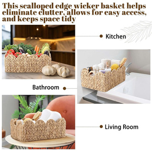 Unique Design Manufacturer Wholesaler Water Hyacinth <b>Storage</b> <b>Baskets</b> with Handles Handmade - Product Image 4