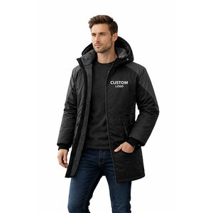 High Quality Swim Parka <b>Jacket</b> <b>Waterproof</b> Windproof Black <b>Grey</b> Long Hooded Coat with Custom Logo for Swimming Team Winter Wear - Product Image 2