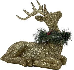 Décoration d'intérieur écologique en aluminium sculpté à la main, art déco, cerf assis, élan couché, renne, pour table de Noël, étagère - Product Image 4