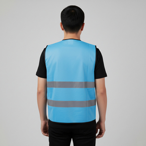 เสื้อกั๊กนิรภัยตาข่ายแบบปรับแต่งโลโก้ได้ สะท้อนแสง 3M ระบายอากาศได้ดี สีพื้น ยูนิเซ็กซ์ ไฟ LED กระพริบ ป้องกันไฟฟ้าสถิต - Product Image 5