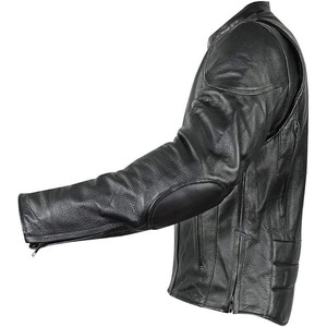 SAMROZ SPORTS Leather Men's <b>Racer</b> Style Collarless Premium Leather Motorcycle Biker Riders <b>Jackets</b> - Product Image 4