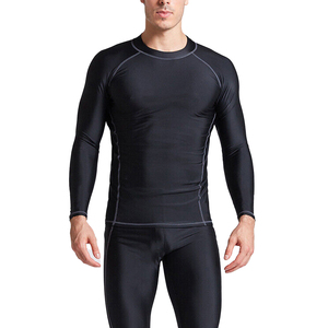 Custom design men rash guard OEM compression fit polyester breathable quick dry fabric for <b>surfing</b> swimming and professional - Product Image 1
