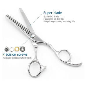 Professional <b>Hair</b> <b>Cutting</b> <b>Scissors</b> Flat DIY Industrial Grade Beauty Stainless Steel Thinning <b>Scissors</b> with Serrated Edge - Product Image 3