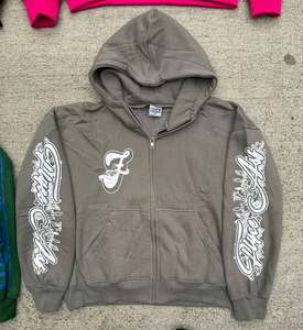 <span class=keywords><strong>Sudadera</strong></span> <span class=keywords><strong>con</strong></span> Capucha <span class=keywords><strong>Gris</strong></span> <span class=keywords><strong>con</strong></span> Cierre y Estampado de <span class=keywords><strong>Letras</strong></span> <span class=keywords><strong>Blancas</strong></span>, Corte Regular, Unisex, Informal, para Otoño - Product Image 1