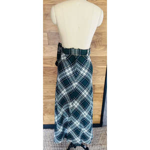กระโปรงวินเทจยุค 60 สำหรับผู้หญิง ไซส์ XS สีเขียว สีน้ำเงิน สีดำ ลายสก็อต ผ้าขนสัตว์ กระโปรงยาวแบบมีเข็มขัด สำหรับสาวๆ ปี 2026 - Product Image 4