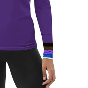 Haut de yoga respirant à manches longues pour femme, en mélange de spandex, compression, séchage rapide, protection anti-UV, fabrication usine - Product Image 6
