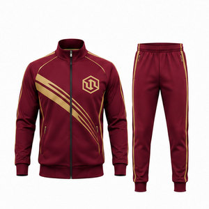 Ensemble de survêtement de sport de luxe pour homme |   Veste de sport respirante et tendance à séchage rapide, pantalon de jogging |   Hiver 100% Polyester - Product Image 1