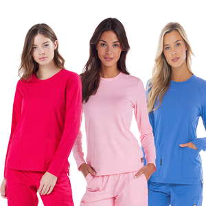Women's Medical Hospital Nurse Under-scrub Shirt-Knitted Eco-Friendly <b>Long</b> <b>Sleeve</b> Crew Neck Tight Fit - Product Image 1