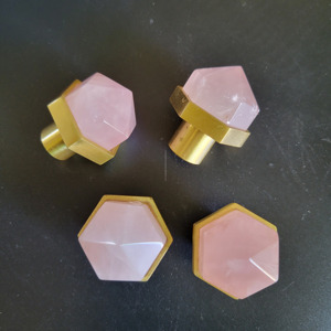 Natural Crystal <b>Handle</b> Door <b>Knob</b> with Modern Design Durable & Easy Installation for Brass Kitchen Dresser Cabinet Wardrobe Bulk - Product Image 4