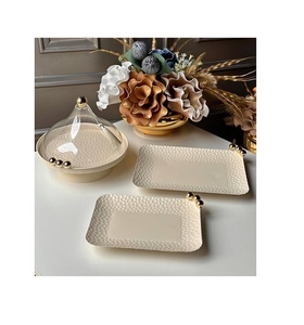 Juego de 2 bandejas para servir de diferentes tamaños, de calidad premium, cuadradas, para servir frutos secos y dulces, al por mayor. - Product Image 1