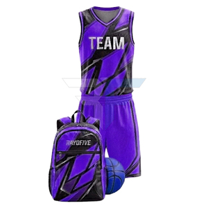 Uniforme de Baloncesto Personalizado al por Mayor de Pakistán con Bolsa de Accesorios, Manga Corta, Impresión por Transferencia de Calor, Alta Calidad - Product Image 4