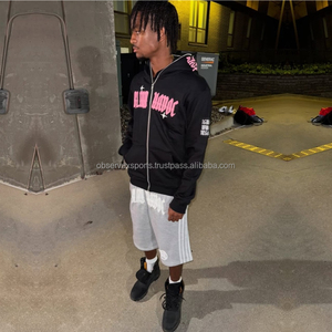 Ensemble survêtement Y2K deux pièces ensemble hommes vêtements survêtement personnalisé décontracté Streetwear haut court à capuche survêtement hommes - Product Image 1
