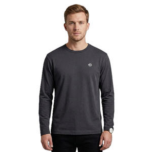 Camiseta de Manga Larga para Hombre, Color Carbón, con Diseño Gráfico Personalizado, Impresión en la Espalda, Calidad Sólida, Estilo Casual Urbano, OEM ODM, Venta al Por Mayor - Product Image 2