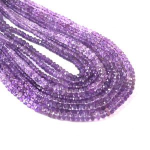 Perles facettées rondes en améthyste naturelle 3-6mm, perles de pierres précieuses violettes, brin de 16 pouces, pour la fabrication de bijoux, fournisseur en gros - Product Image 3