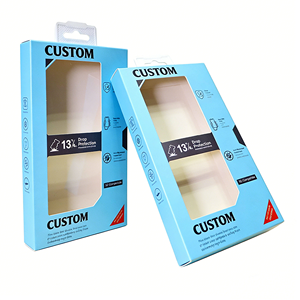 Caja de Papel Rígido Reciclable Personalizada para Funda de Teléfono 18/17/16 Ultra con Forro de Esponja, Orificio para Colgar y Ventana de Exhibición - Product Image 2