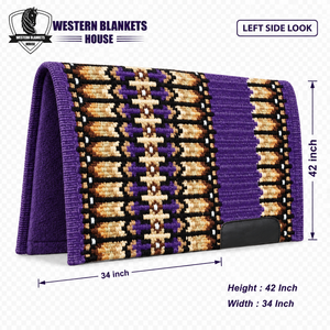 Sous-selle Western en laine de Nouvelle-Zélande doublé polaire, motif violet, 42x34 pouces, pour l'équitation - Product Image 4