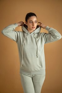 Wholesale Women Heather Gray Hoodie and <b>Jogger</b> Pants Set Black Quater Zip Soft Fleece Custom Logo Manufacturer - Product Image 2
