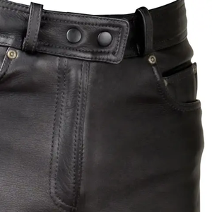 Pantalones de Cuero para Motociclista de Cintura Alta para Hombre, Talla Grande, Corte Regular, Pierna Recta, Recubrimiento de PU Resistente, con Bolsillos, para Invierno - Product Image 4