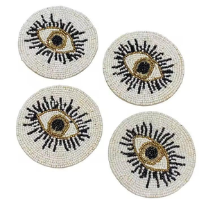 Ensemble de dessous-de-verre et sets de table CRYSTAL CRAFT thème citron pour cuisine, broderie perlée, faits main, logo personnalisé, couleur personnalisée, éco-responsable - Product Image 1
