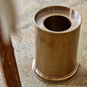 Elegant Cylindrical Metal Storage Bucket Gold Plates Luxury Waste Bin With Lid Indoor Household Use Bathroom <b>Dustbin</b> <b>For</b> <b>Sale</b> - Product Image 4