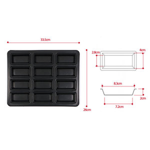 Professional PTFE Non-stick 12 Cup Financier Pan 33.5x26cm Heavy Duty Carbon Steel Commercial Grade <b>Bakeware</b> - Product Image 1