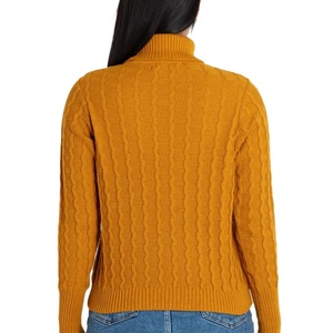 Women's Turtleneck <b>Pullover</b> <b>Sweater</b> Long Sleeve Solid Color Knitted Casual Autumn Wear 100% Acrylic Warm Top - Product Image 2