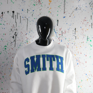 เสื้อสเวตเชิ้ตคอเต่าสีเทาอมเขียว SMITH 100%  ตกแต่งด้วยงานปักลายกว้างบริเวณคอเสื้อ ยี่ห้อ CLUSH INDUSTRIES - Product Image 2