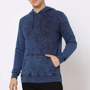 Vente en gros de sweats à capuche unisexes surdimensionnés en molleton brodé pour hommes, de haute qualité, effet délavé vintage - Product Image 1