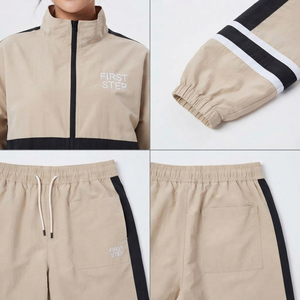 Wholesale Women Stand Collar Windbreaker Jacket Baggy Shorts Set Custom Embroidered Women's Short Hiking <b>Waterproof</b> <b>Tracksuit</b> - Product Image 6