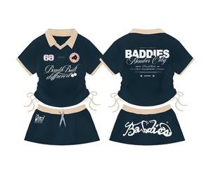 Ensemble deux pièces de vêtements pour femmes TAHAD 2026 avec logo personnalisé, mini-jupe plissée tendance et jupe de tennis - Product Image 1
