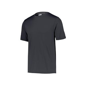T-shirt décontracté pour homme en polyester 180g, bleu roi, col rond, manches courtes, coupe classique, uni, séchage rapide, anti-plis, respirant, avec logo - Product Image 6